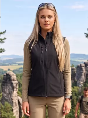 Dámska softshellová vesta ALTISPORT NoPrint NP/ALW965 ČIERNA