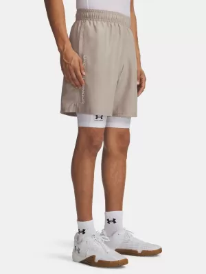 Pánske kraťasy UNDER ARMOUR UA TECH WOVEN WORDMARK SHORT 1383356-203 HNEDÁ