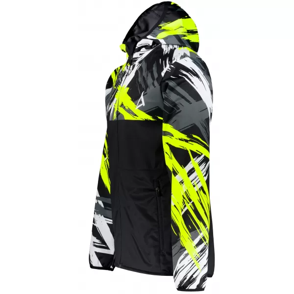  Pánska softshellová bunda premium ALTISPORT VOJ/ALM039JACK01 ČIERNOŽLTÁ 