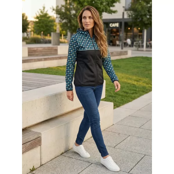  Dámska softshellová bunda premium ALTISPORT VOJ/ALW048JACK01 ČIERNOMODRÁ 