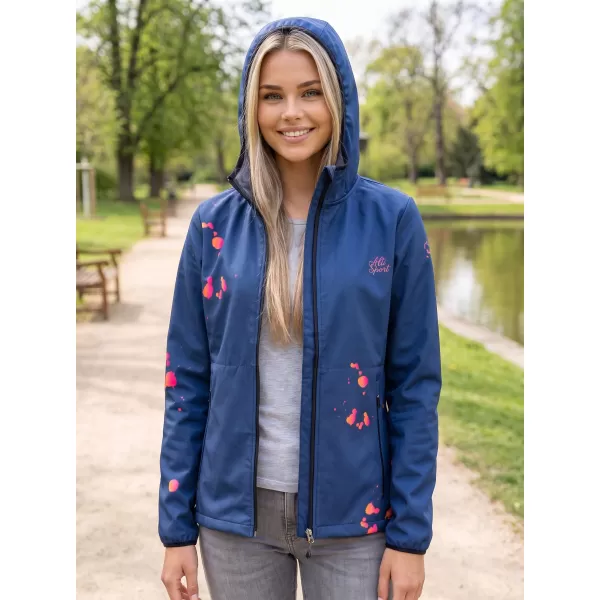  Dámska softshellová bunda premium ALTISPORT VOJ/ALW077JACK01 NÁMORNÁ MODRÁ/ORANŽOVÁ 