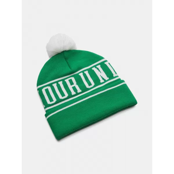  Pánska čiapka UNDER ARMOUR M HALFTIME POM BEANIE 1386634-305 ZELENÁ 