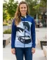 Dámska mikina na zips premium ALTISPORT VOJ/ALW128MI02 MODROBIELA