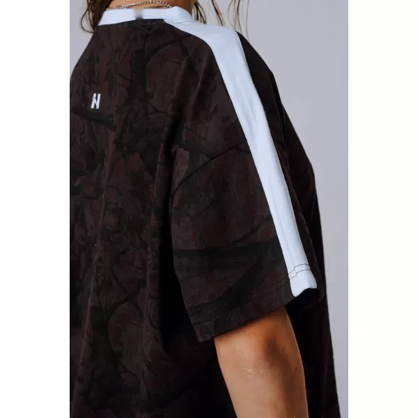  Tričko uvoľneného strihu POWER 894 DARK BROWN CAMO Nebbia 
