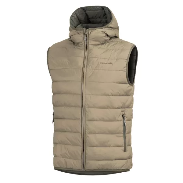  Vesta PENTAGON AURORA 2.0 PUFFER HOODED VEST K04011-2.0 KAKI 