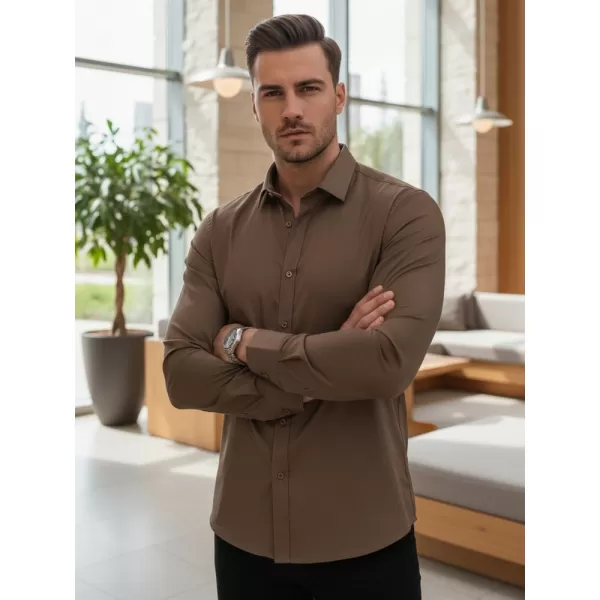  Pánska košeľa DSTREET DX2680 HNEDÁ 
