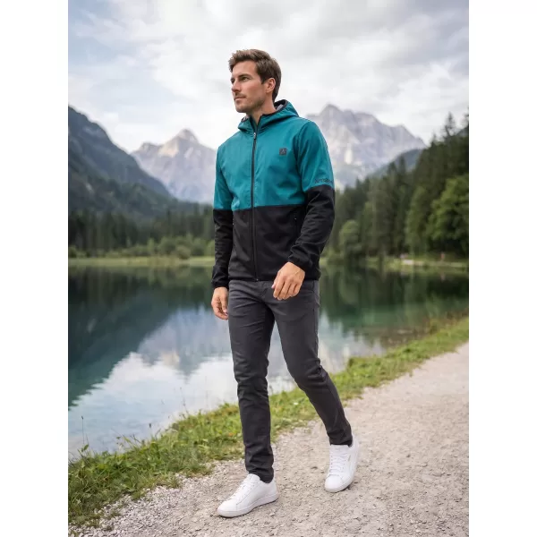  Pánska softshellová bunda premium ALTISPORT VOJ/ALM051JACK01 PETROLEJOVÁ/ČIERNA 