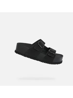 Dámske šľapky GEOX SANDYBETT HIGH G012956 ČIERNA