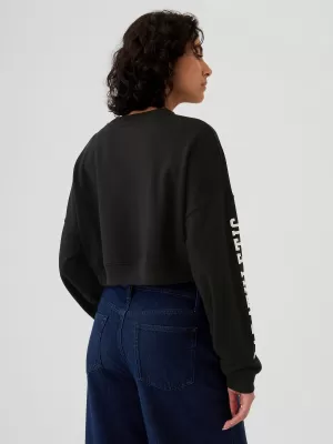Dámska mikina GAP DROP SHOULDER SUPER CROP SWEATSHIRT 498952-02 TRUE BLACK
