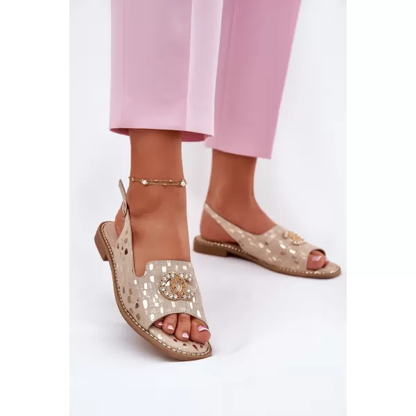  Dámske sandále S.BARSKI KV51-096 LIGHT GOLD 