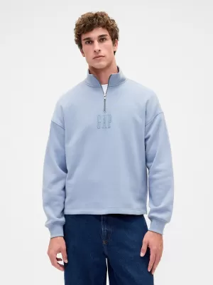 Mikina GAP CORP LOGO HALF ZIP 873446-01 SUNNY GREY