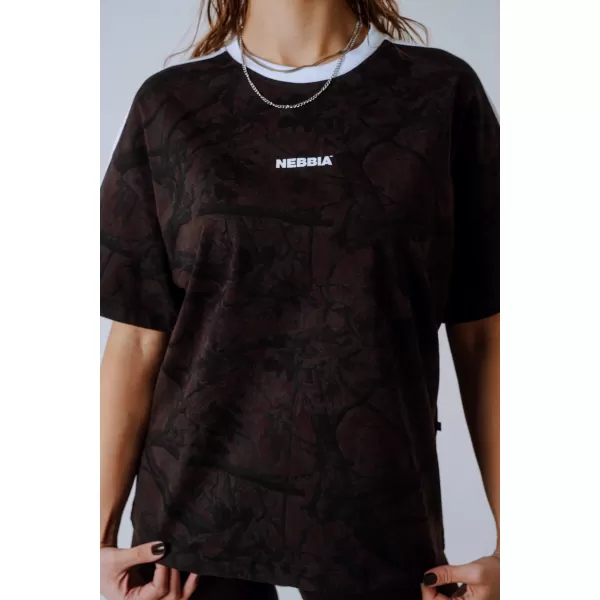  Tričko uvoľneného strihu POWER 894 DARK BROWN CAMO Nebbia 