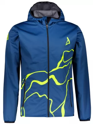 Pánska softshellová bunda premium ALTISPORT VOJ/ALM073JACK01 NÁMORNÁ MODRÁ/NEÓN ŽLTÁ