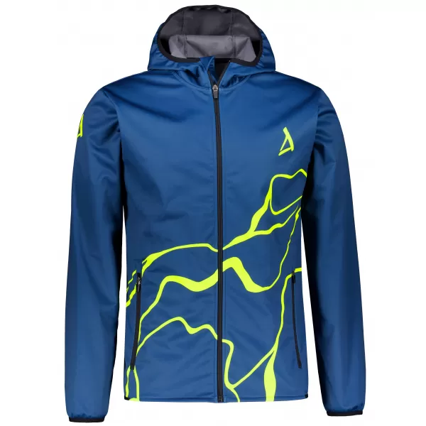  Pánska softshellová bunda premium ALTISPORT VOJ/ALM073JACK01 NÁMORNÁ MODRÁ/NEÓN ŽLTÁ 