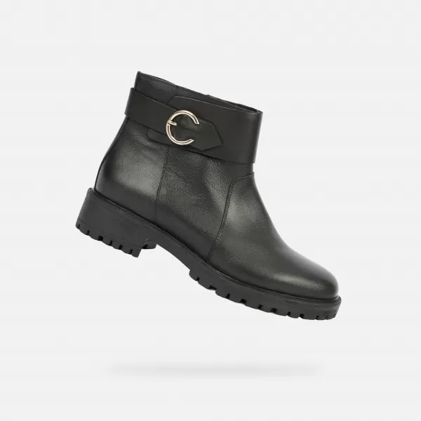  Dámske členkové čižmy GEOX HOARA G004352 ČIERNA 