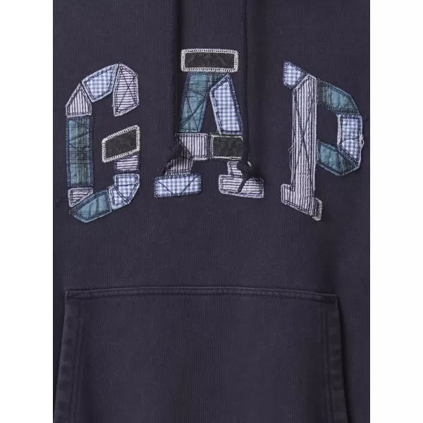  Pánska mikina GAP PATCHWORK LOGO PULLOVER HOODIE 745196-00 NAVY UNIFORM 