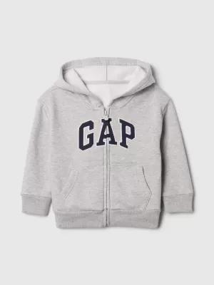 Detská mikina GAP LOGO HOODIE ZIP 723271-03 LIGHT HEATHER GREY