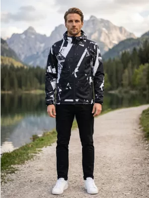 Pánska softshellová bunda premium ALTISPORT VOJ/ALM079JACK01 ČIERNOBIELA