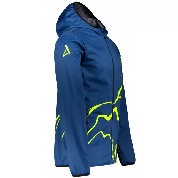  Pánska softshellová bunda premium ALTISPORT VOJ/ALM073JACK01 NÁMORNÁ MODRÁ/NEÓN ŽLTÁ 