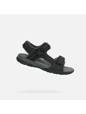 Pánske sandále GEOX SPHERICA EC5 G014392 ČIERNA