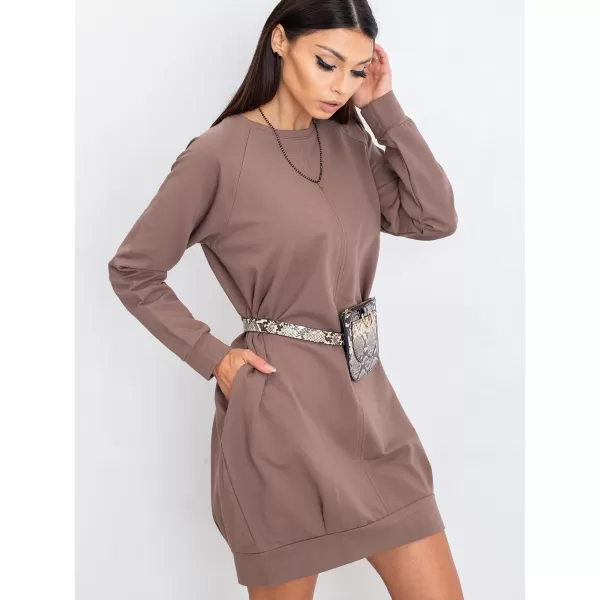  Dámske šaty BASIC FEEL GOOD RV-TU-5184.93P BROWN 