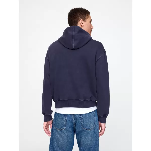  Pánska mikina GAP PATCHWORK LOGO PULLOVER HOODIE 745196-00 NAVY UNIFORM 