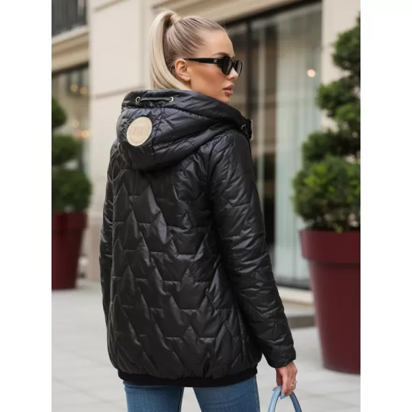  Dámska bunda DSTREET TY5546 ČIERNA 