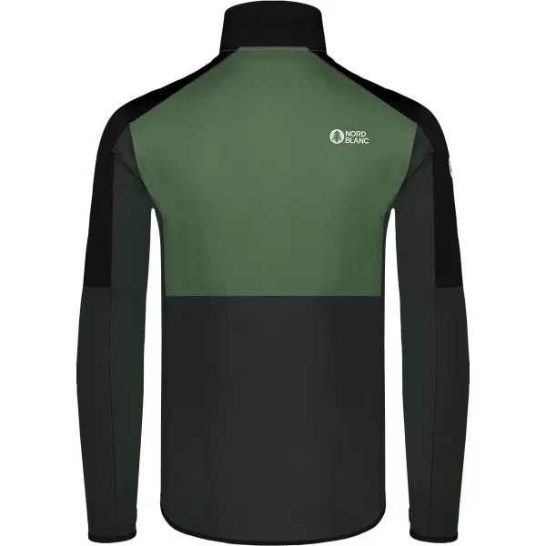  Pánska mikina powerfleece NORDBLANC GROAN NBWFM8282 TMAVO ZELENÁ 
