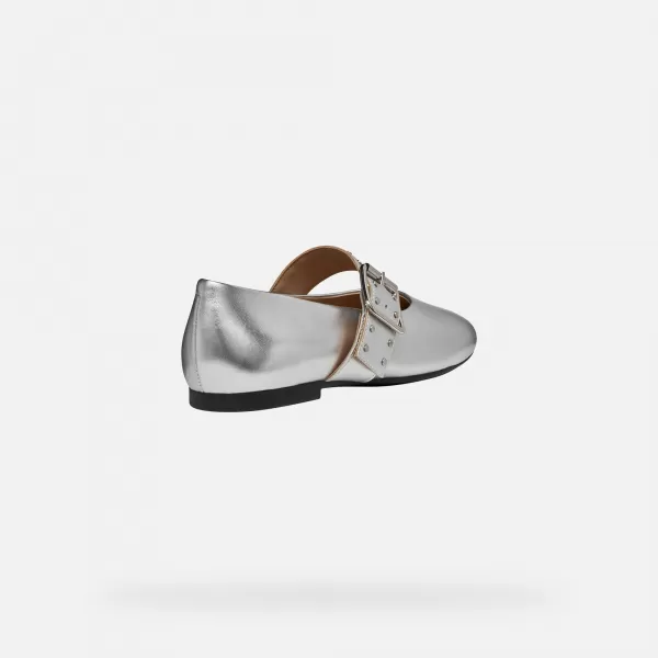  Dámske baleríny GEOX NEW PALMARIA G011977 STRIEBORNÁ 