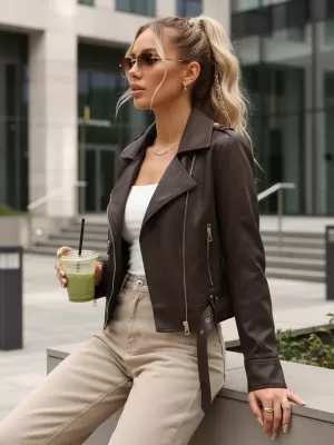 Dámska bunda DSTREET TY5647 HNEDÁ