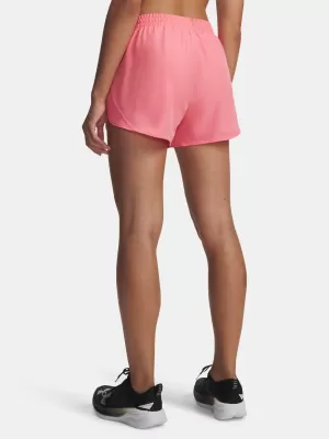 Dámske kraťasy UNDER ARMOUR UA FLY BY 3'' SHORTS 1382438-602 RUŽOVÁ
