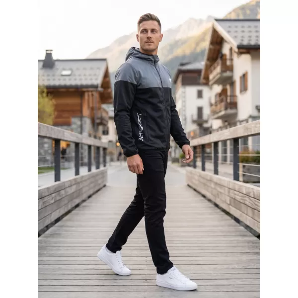  Pánska softshellová bunda premium ALTISPORT VOJ/ALM051JACK01 ŠEDOČIERNA 