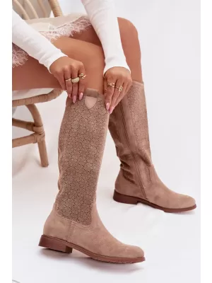 Dámske čižmy S.BARSKI HY61-8022 BEIGE