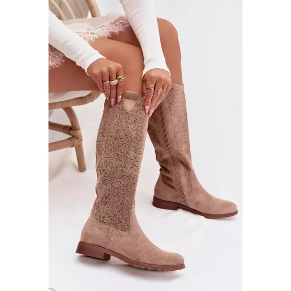  Dámske čižmy S.BARSKI HY61-8022 BEIGE 