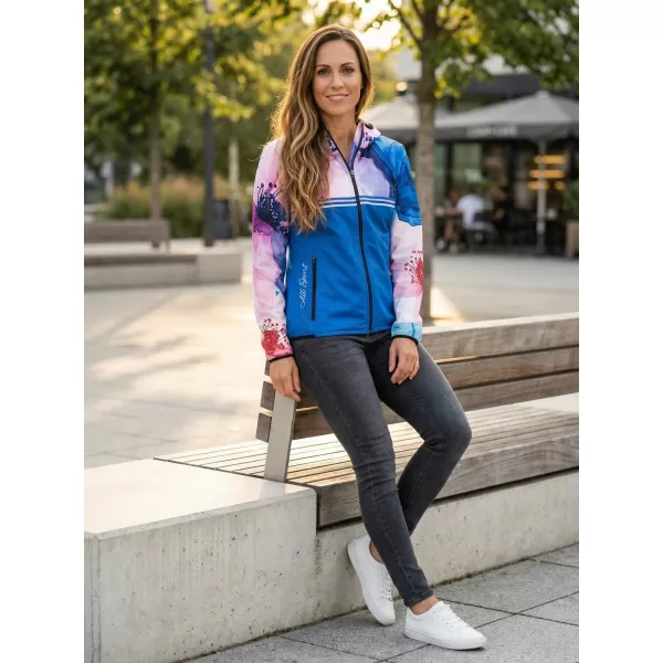  Dámska softshellová bunda premium ALTISPORT VOJ/ALW117JACK01 MODRÁ/RUŽOVÁ 