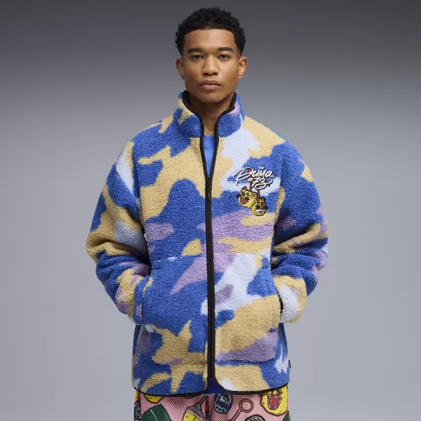  Pánska bunda PUMA DYLAN POLAR FLEECE JACKET 632826-01 PLÁTNO/AOP 