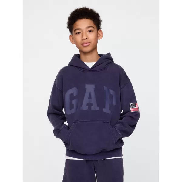  Detská mikina GAP LOGO PULLOVER HOODIE 782130-00 NAVY UNIFORM 