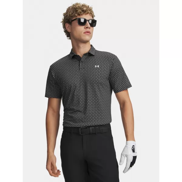  Pánske tričko UNDER ARMOUR T2G PRINTED POLO 6012304-001 ČIERNA 