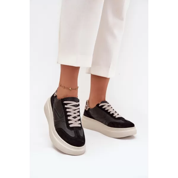  Dámske tenisky ZAZOO N1263 BEIGE/BLACK 