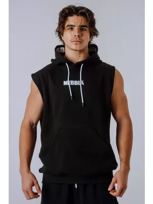 HERO 299 BLACK Nebbia mikina bez rukávov