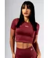 Bezšvový crop top s krátkym rukávom POWER 891 RED Nebbia
