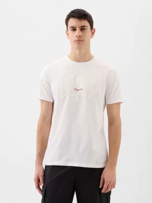 Pánske tričko GAP LOGO TEE 471777-08 OPTIC WHITE