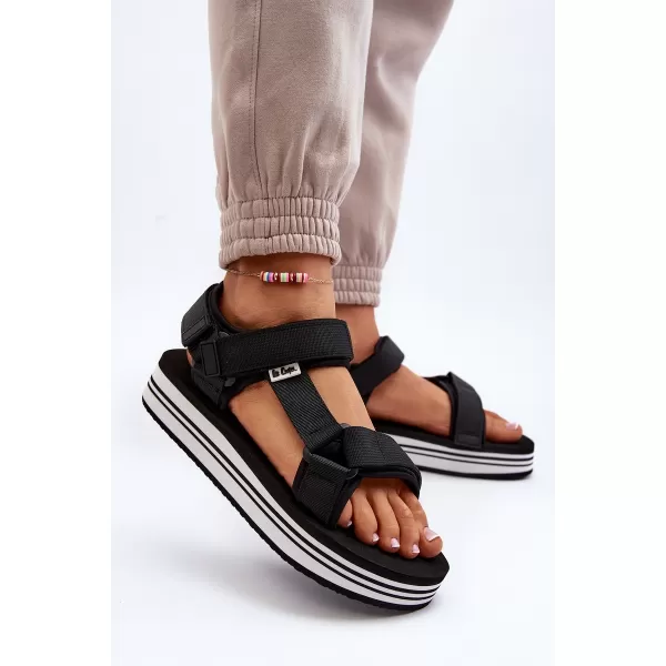  Dámske sandále LEE COOPER LCW-24-05-2753L BLACK/WHITE 