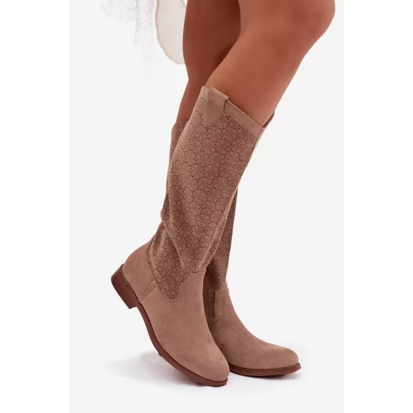  Dámske čižmy S.BARSKI HY61-8022 BEIGE 