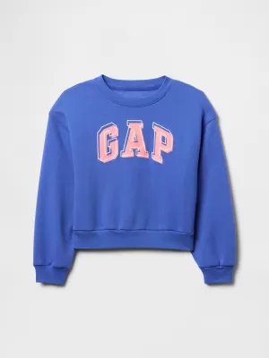 Detská mikina GAP LOGO WEDGE NECK SWEATSHIRT 746173-01 DAZZLING BLUE