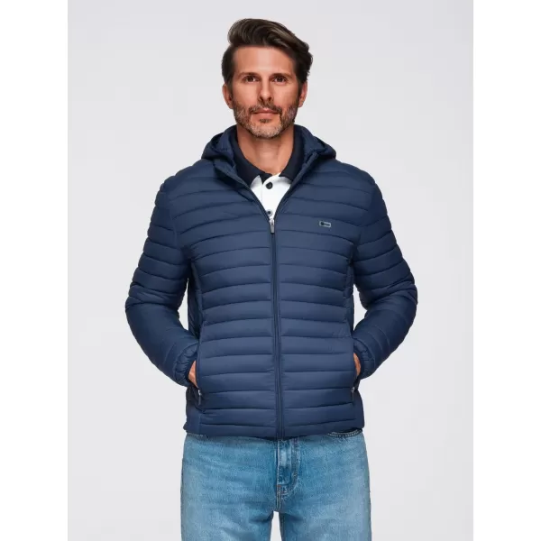  Pánska bunda OMBRE OM-JALP-0295 BLUE MODRÁ 