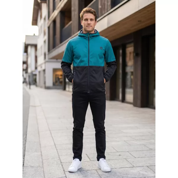  Pánska softshellová bunda premium ALTISPORT VOJ/ALM051JACK01 PETROLEJOVÁ/ČIERNA 