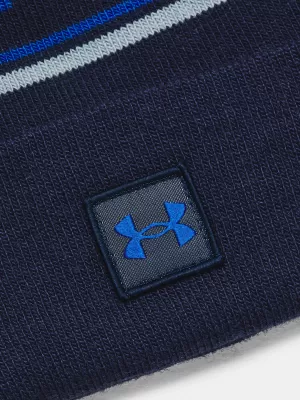 Pánska čiapka UNDER ARMOUR MEN'S HALFTIME POM BEANIE 1379985-410 MODRÁ