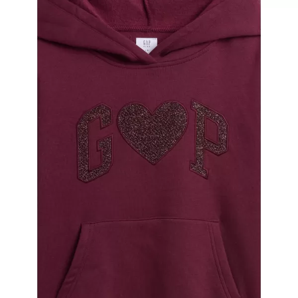  Detská mikina GAP LOGO HOODIE PULLOVER 839160-00 BURGUNDY LUREX 