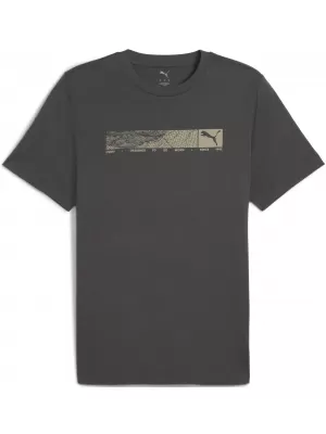 Pánske tričko PUMA TECH GRAPHIC TEE 688227-44 TMAVOŠEDÁ